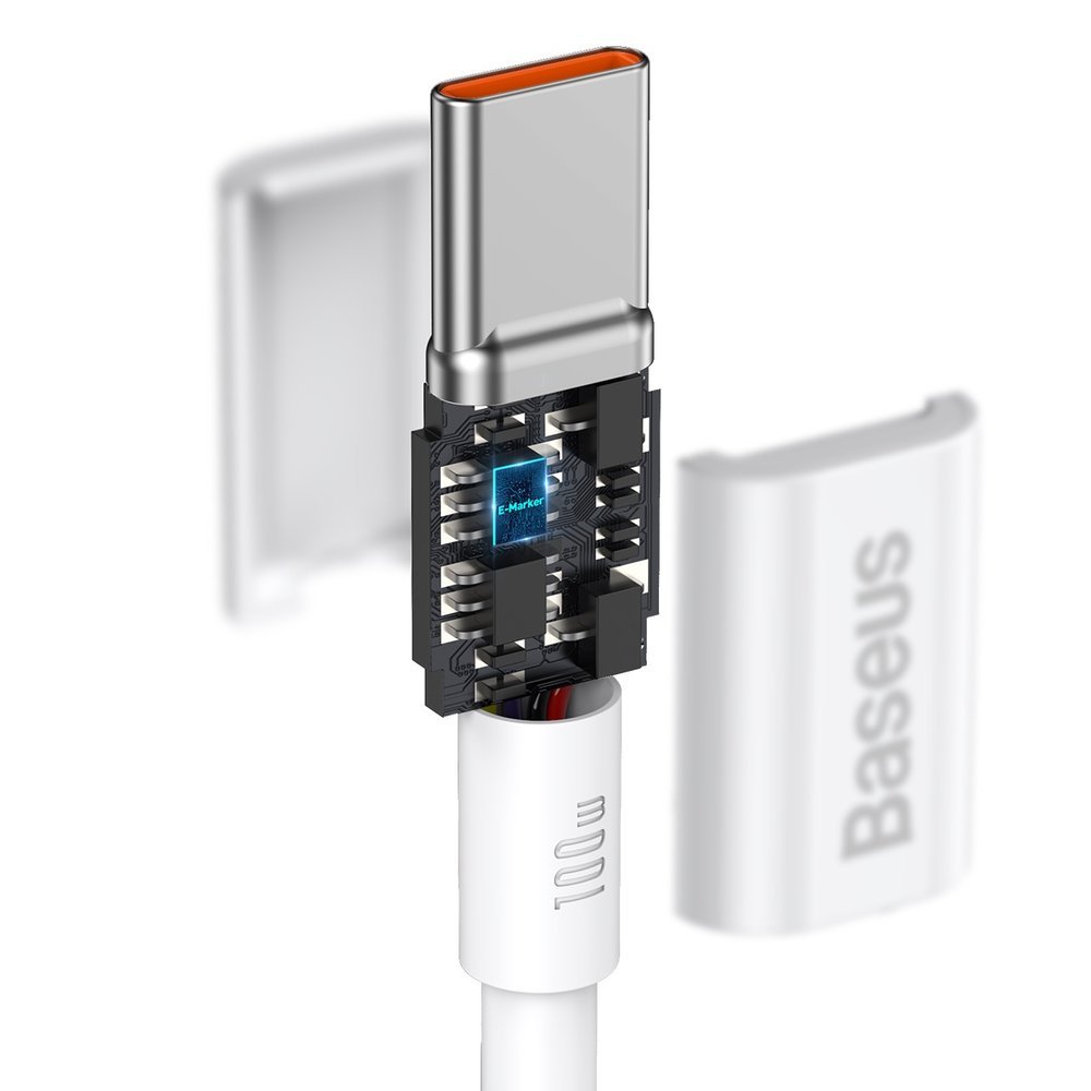 Datový a nabíjecí kabel USB-C - USB-C Baseus Superior Series, 100W, 1m, bílý CATYS-B02