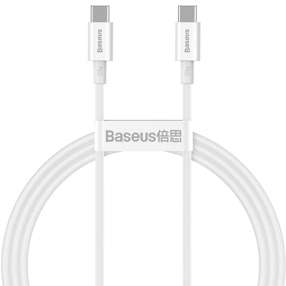 Datový a nabíjecí kabel USB-C - USB-C Baseus Superior Series, 100W, 1m, bílý CATYS-B02