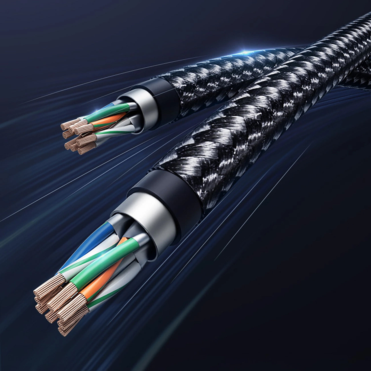 Síťový kabel UGREEN NW153, UTP, Cat8, 1.5m, černý