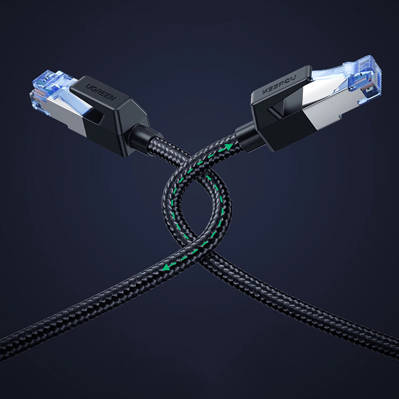 Síťový kabel UGREEN NW153, UTP, Cat8, 1.5m, černý