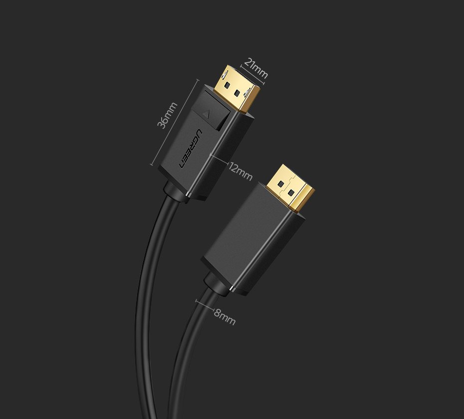 Video kabel UGREEN DP102, DisplayPort - DisplayPort, 4K, 1.5m, černý