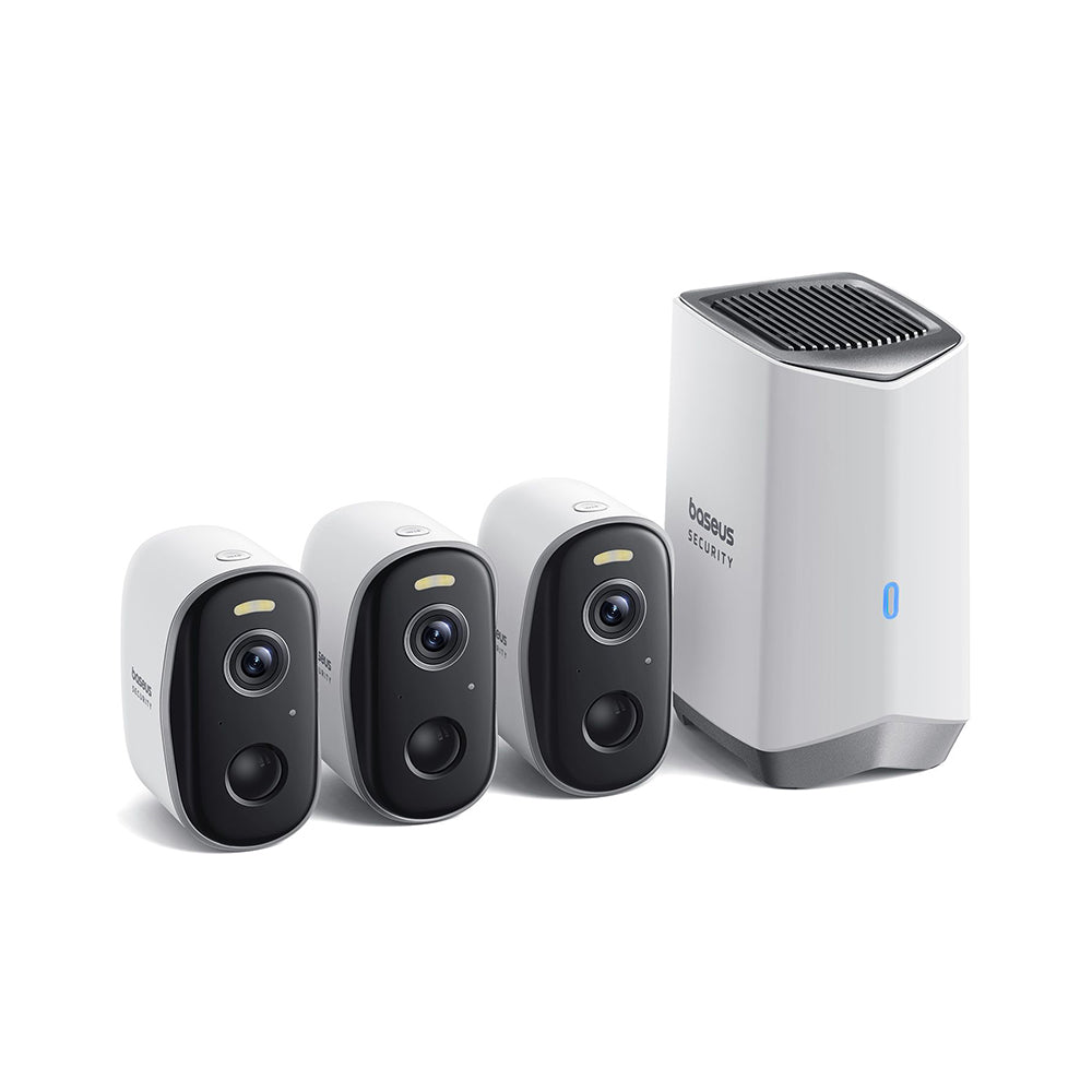 Bezpečnostní kamera Baseus N1, Wi-Fi, 2K, IP67, venkovní, sada 3 kusy S0TW012131