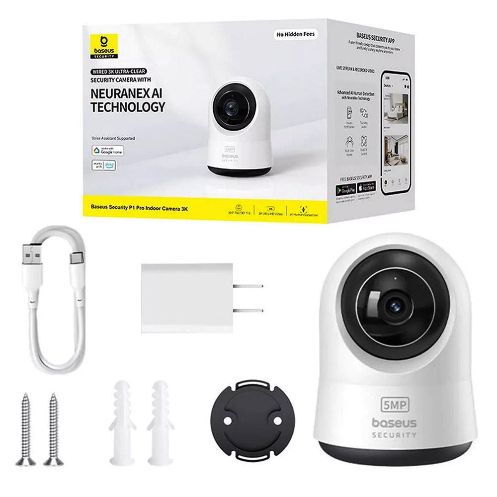 Baseus P1 Pro Surveillance Camera, Wi-Fi, 3K, Indoor S0TW002131