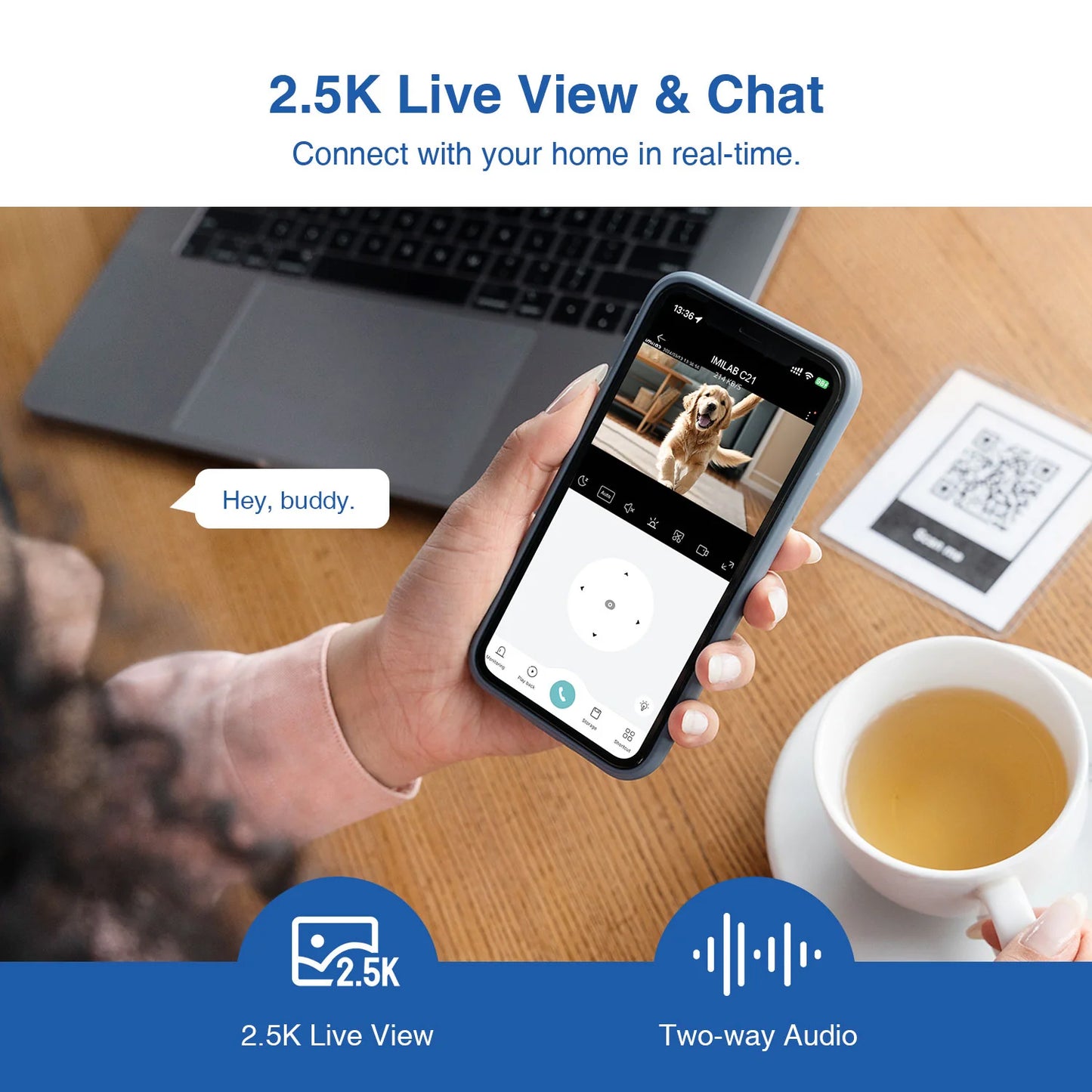 Kamera iMILAB C21 MI, Wi-Fi, 2.5K, Interiér