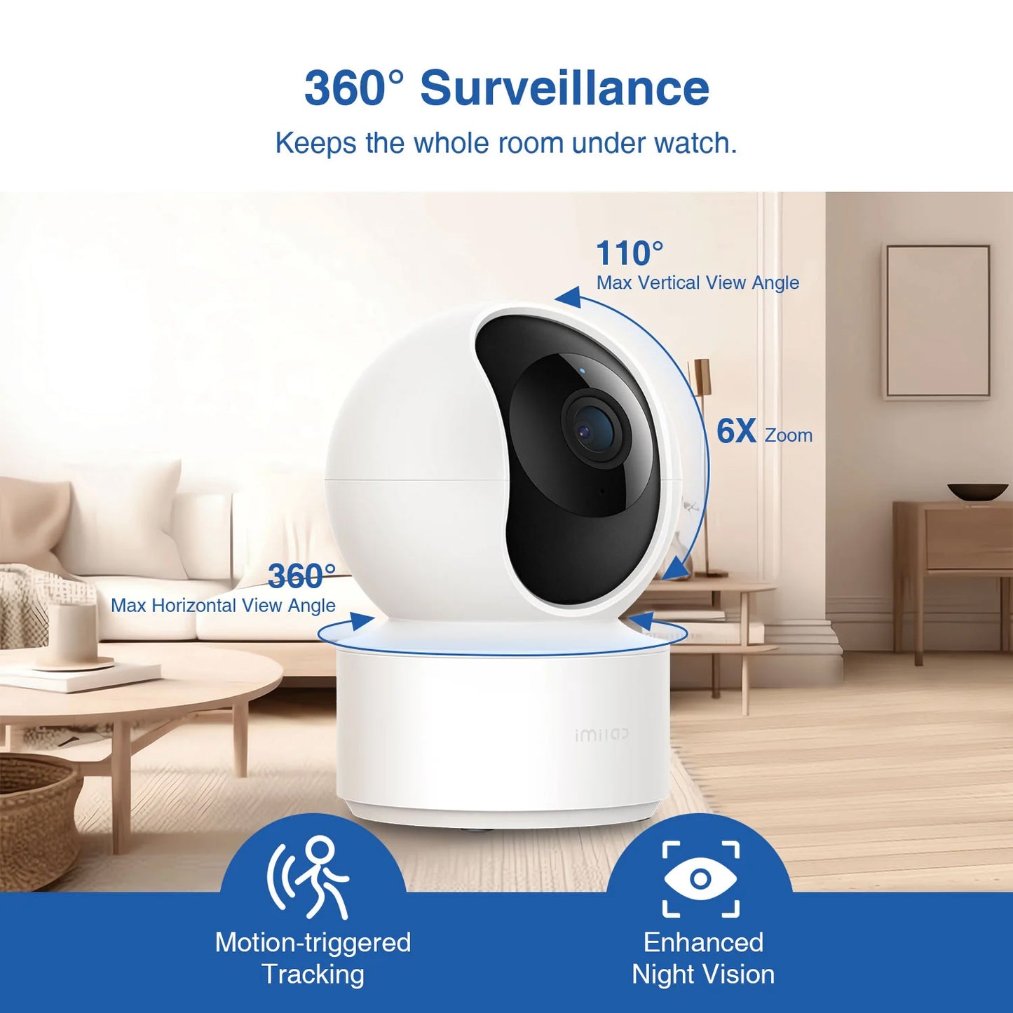 Kamera iMILAB C21 MI, Wi-Fi, 2.5K, Interiér