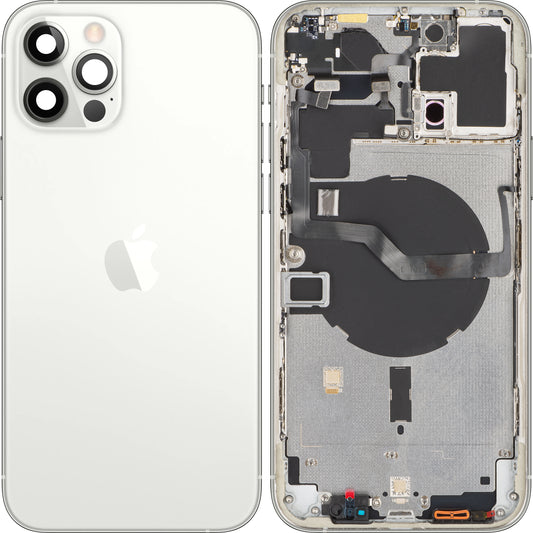 Kryt baterie pro Apple iPhone 12 Pro Max, se středovým pouzdrem, stříbrný, Swap