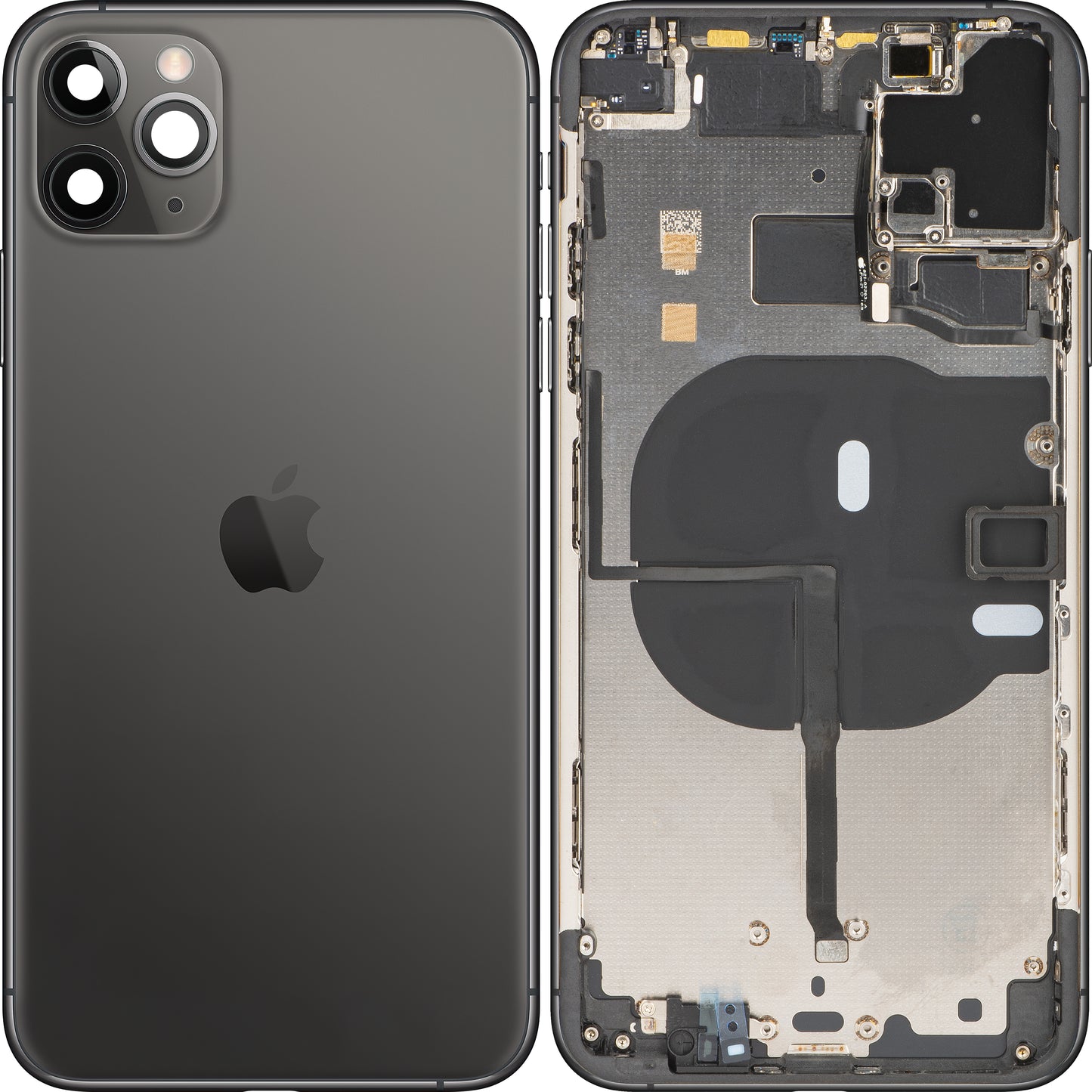 Apple iPhone 11 Pro Max Battery Cover, With Middle Case, Black (Space Gray), Swap