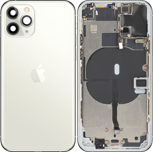 Kryt baterie pro Apple iPhone 11 Pro, se středovým pouzdrem, stříbrný, Swap