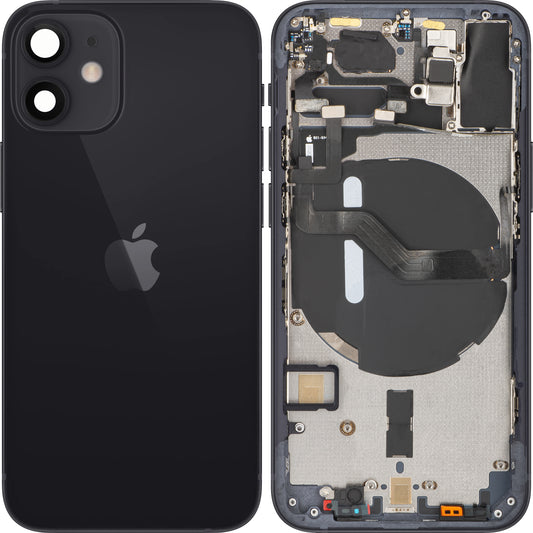 Kryt baterie pro Apple iPhone 12 mini, se středovým pouzdrem, černý, výměnný