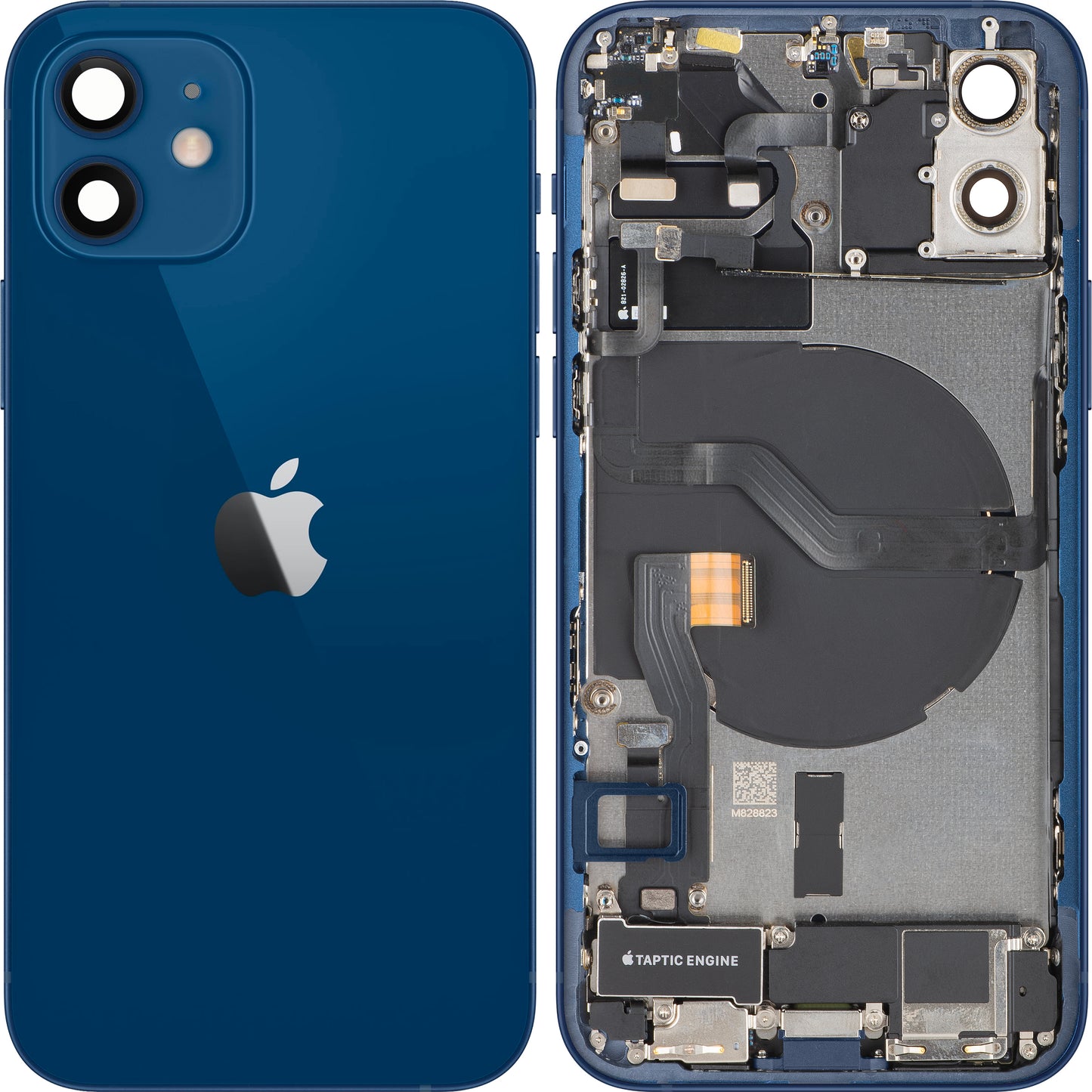 Kryt baterie Apple iPhone 12, s prostředním krytem, kompletní díly, modrý, Swap