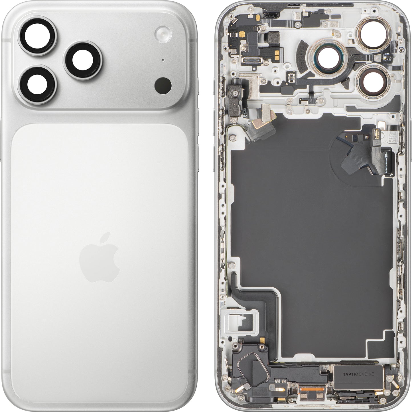 Kryt baterie Apple iPhone 17 Pro Max, s prostředním krytem, kompletní díly, stříbrný, Swap