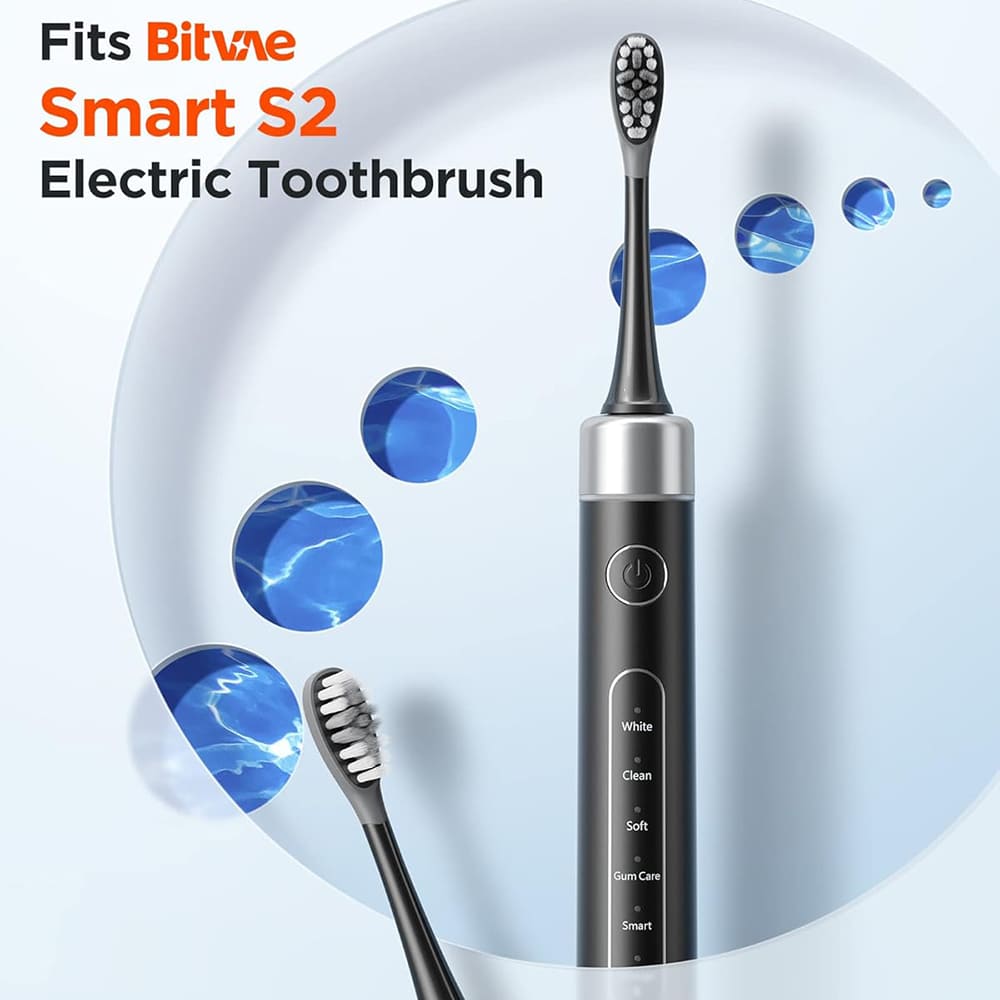 Náhradní hlavice Gum Care pro elektrický zubní kartáček Bitvae S2 / S3, sada 4 kusy, bílá