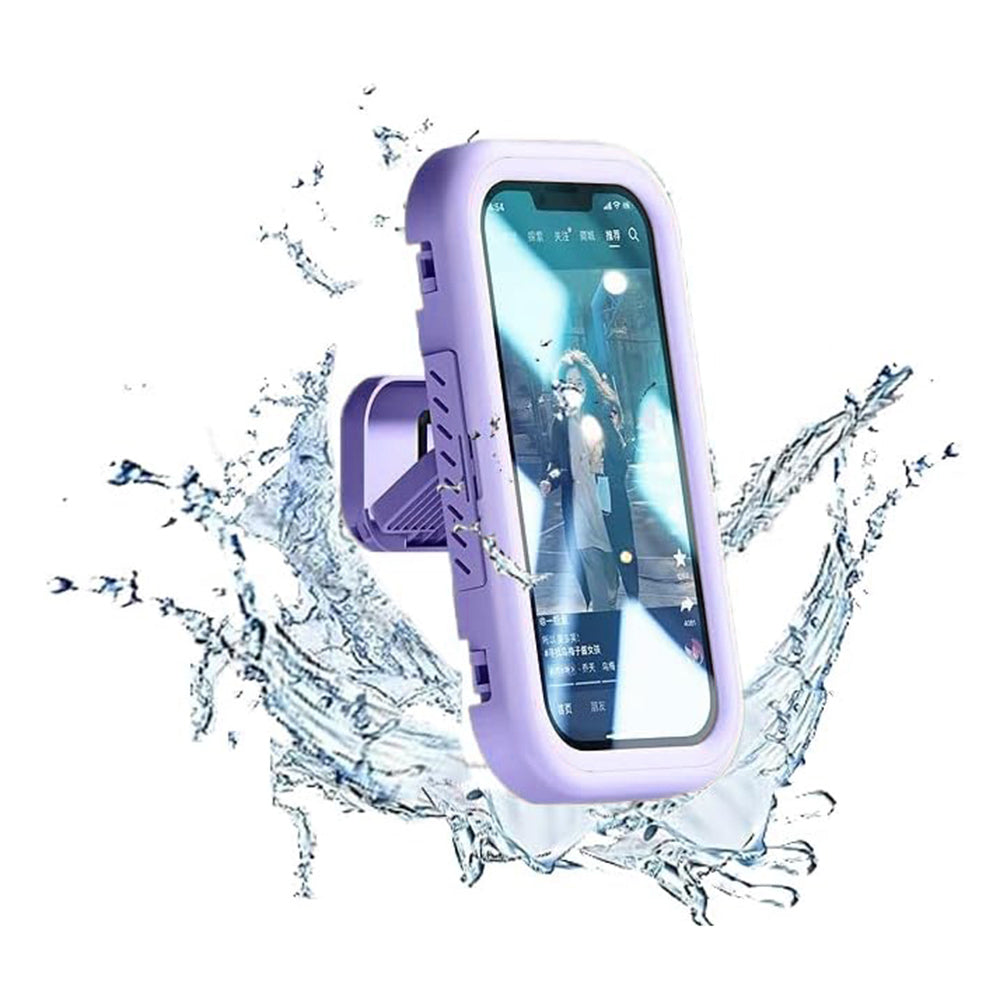 Nástěnné pouzdro s dotykovou membránou Techsuit LC-999 pro telefon, vodotěsné, fialové