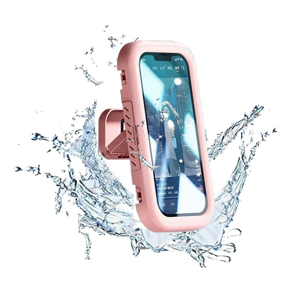 Nástěnné pouzdro s dotykovou membránou Techsuit LC-999 pro telefon, vodotěsné, růžové