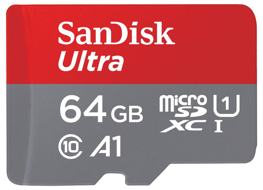 Paměťová karta microSDXC SanDisk Ultra Android A1, 64Gb, Třída 10 / UHS-1 U1, S adaptérem SDSQUAB-064G-GN6MA