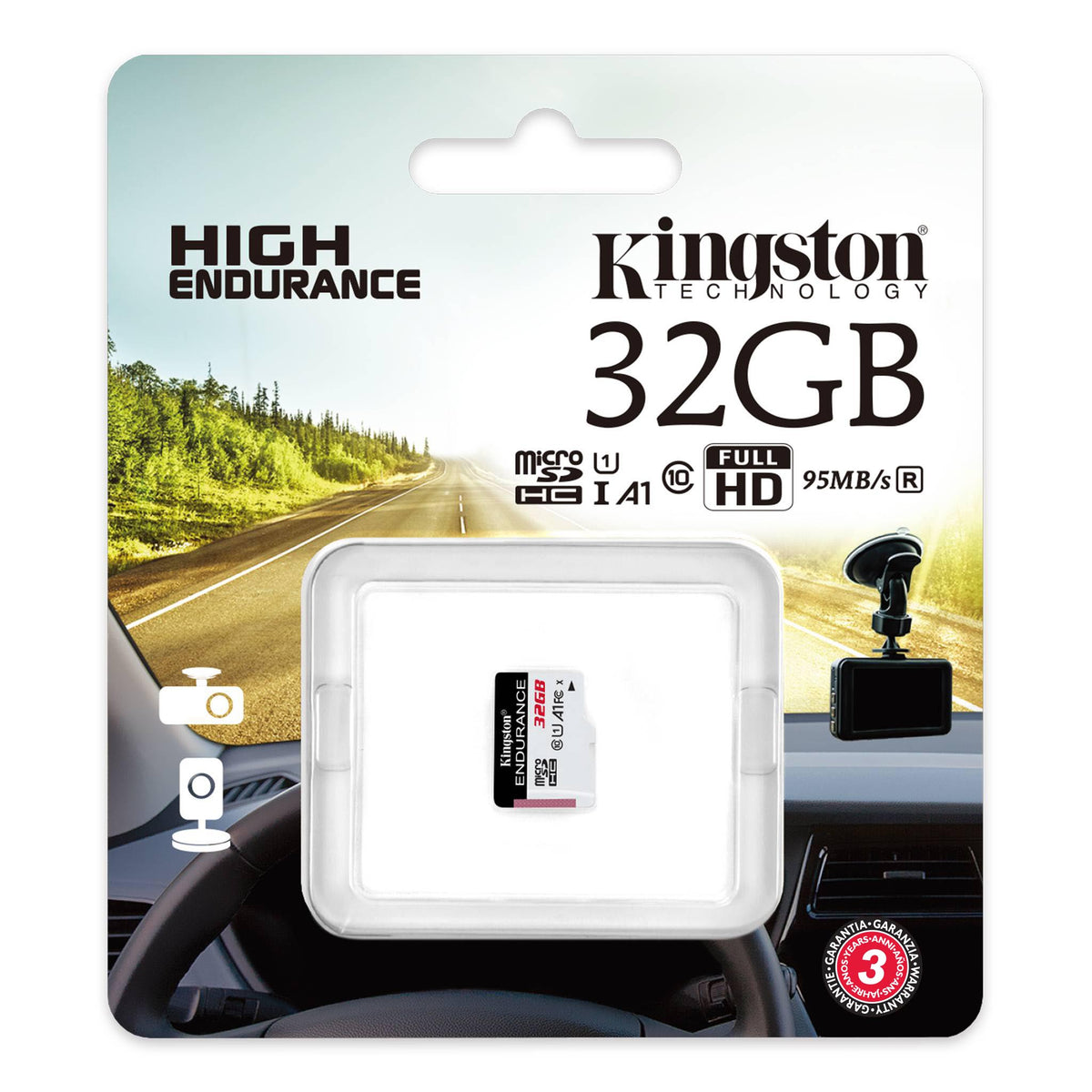 Paměťová karta microSDHC Kingston High Endurance, 32Gb, Třída 10 / UHS-1 U1 SDCE/32GB