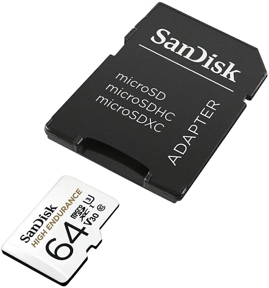 Paměťová karta microSDXC SanDisk High Endurance, 64Gb, Třída 10 / UHS-1 U3, S adaptérem SDSQQNR-064G-GN6IA