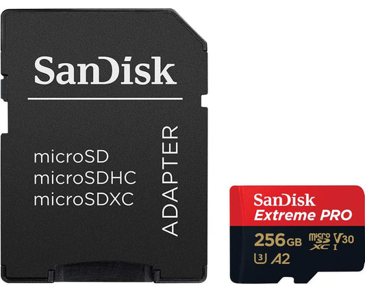 Paměťová karta microSDXC SanDisk Extreme Pro, 256Gb, Třída 10 / UHS-1 U3, S adaptérem SDSQXCD-256G-GN6MA