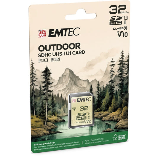 Paměťová karta SDHC Emtec Outdoor, 32GB, Třída 10 / UHS-1 U1 ECMSD32GHCU1OR