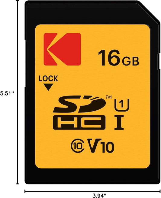 Paměťová karta SDHC Kodak Premium Performance, 16Gb, Třída 10 / UHS-1 U1 EKMSD16GHC10K