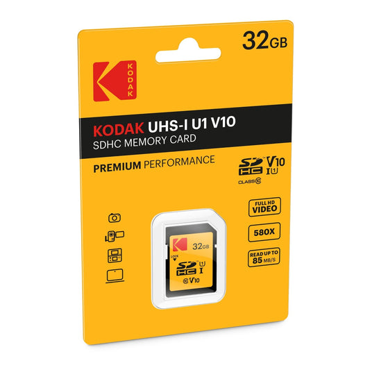 Paměťová karta SDHC Kodak Premium Performance, 32Gb, Třída 10 / UHS-1 U1 EKMSD32GHC10K