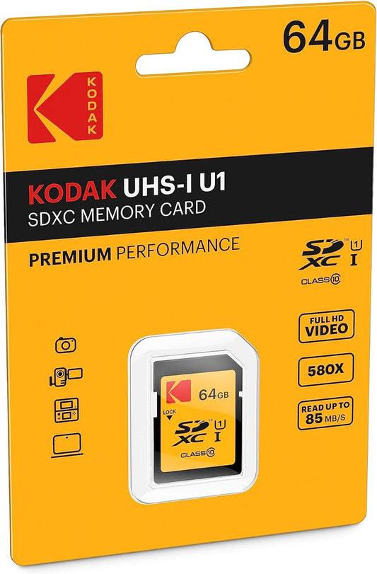 Paměťová karta SDXC Kodak, 64Gb, Třída 10 / UHS-1 U1 EKMSD64GXC10K