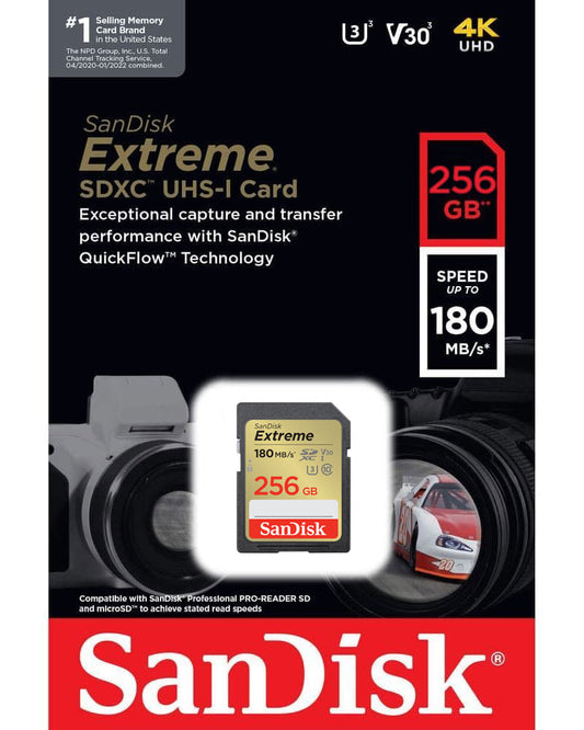 Paměťová karta SDXC SanDisk Extreme, 256GB, Třída 10 / UHS-1 U3 SDSDXVV-256G-GNCIN