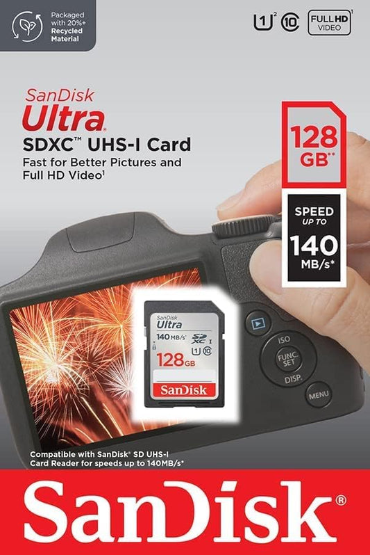 Paměťová karta SDXC SanDisk Ultra, 128GB, Třída 10 / UHS-1 U1 SDSDUNB-128G-GN6IN