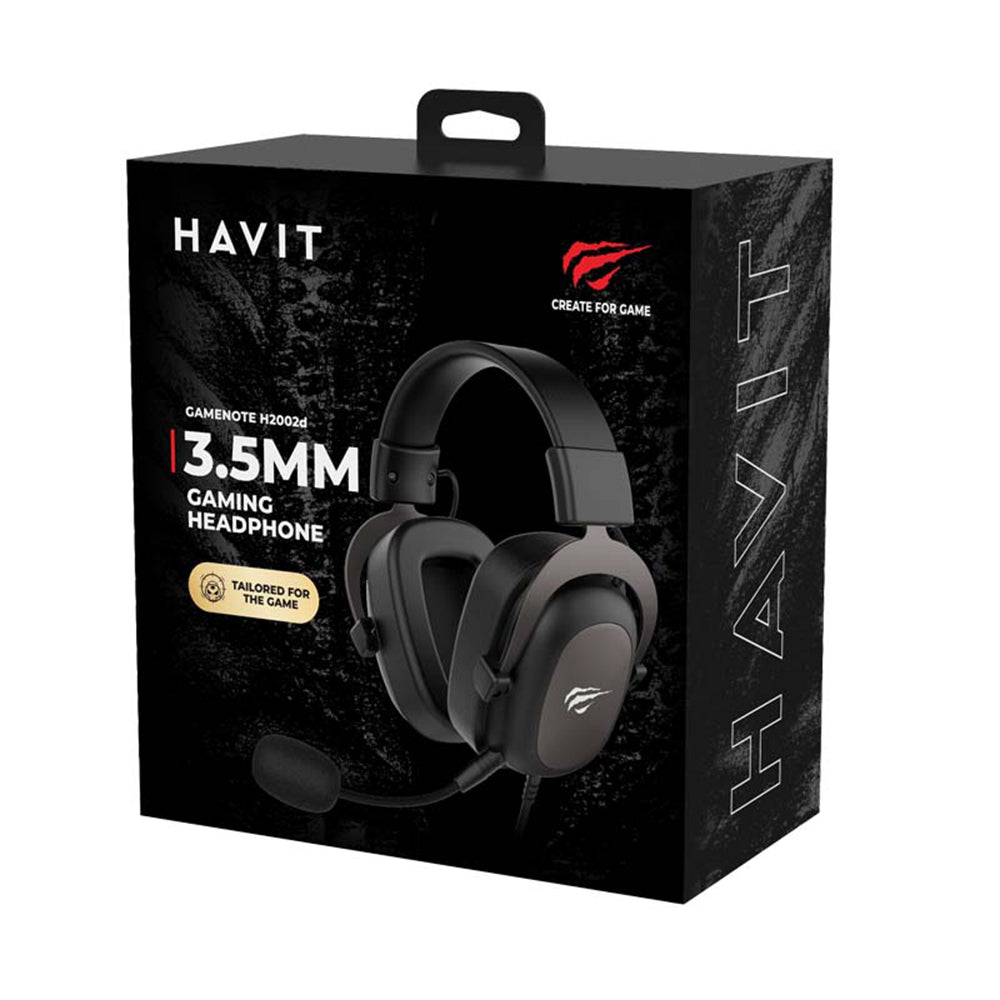 Sluchátka pro hraní 3.5mm HAVIT H2002E Pro, 2m, černé