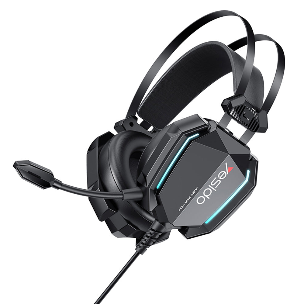 Sluchátka pro hraní 3.5mm Yesido EK03, RGB, 2m, černé