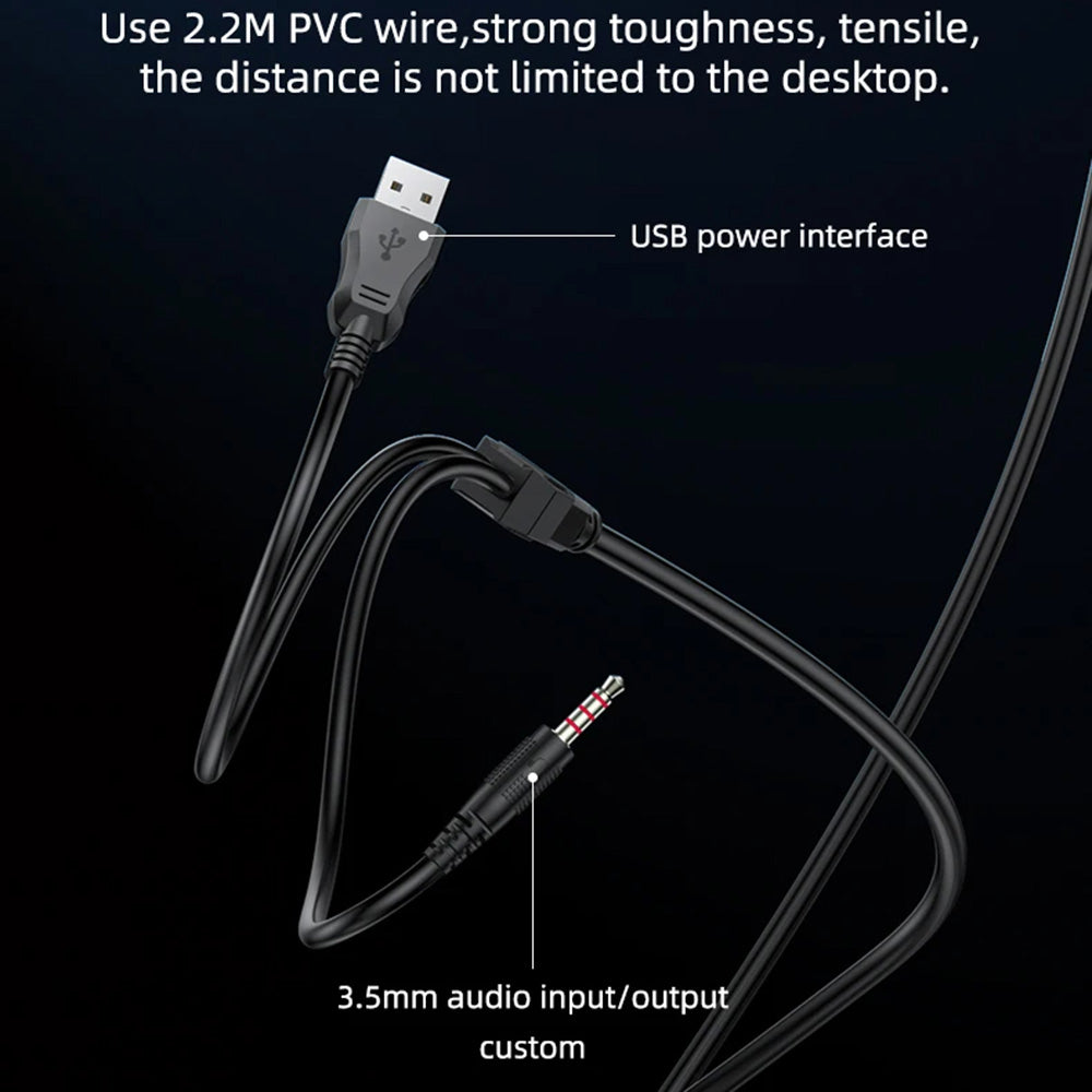 Sluchátka pro hraní 3.5mm Yesido EK03, RGB, 2m, černé