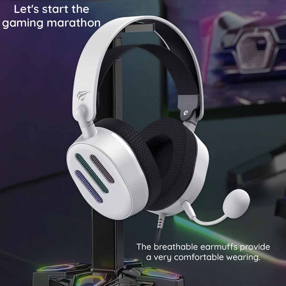 Sluchátka pro hraní her USB HAVIT H2038U, RGB, 2m, černá
