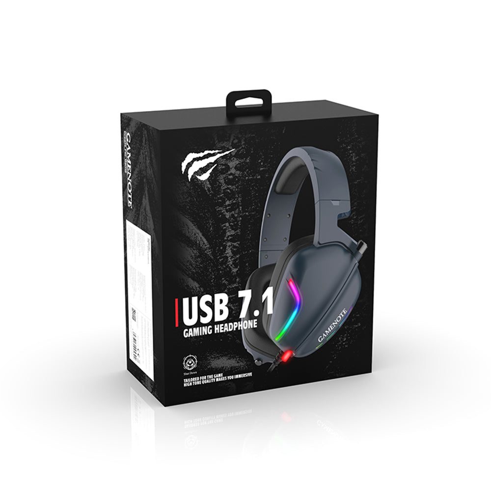 Sluchátka pro hraní her USB HAVIT H2038U, RGB, 2m, černá