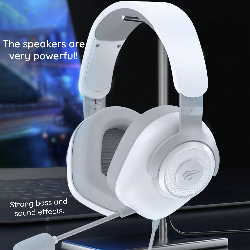 Sluchátka pro hraní HAVIT H2230U, USB, 1.8m, bílá