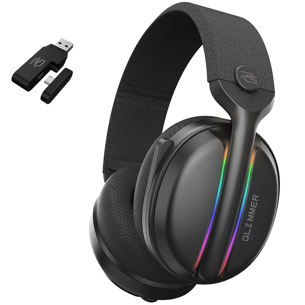 Bezdrátová herní sluchátka Proove Glimmer, RGB, BT / Wi-Fi / kabelová, černá WHGL00022001