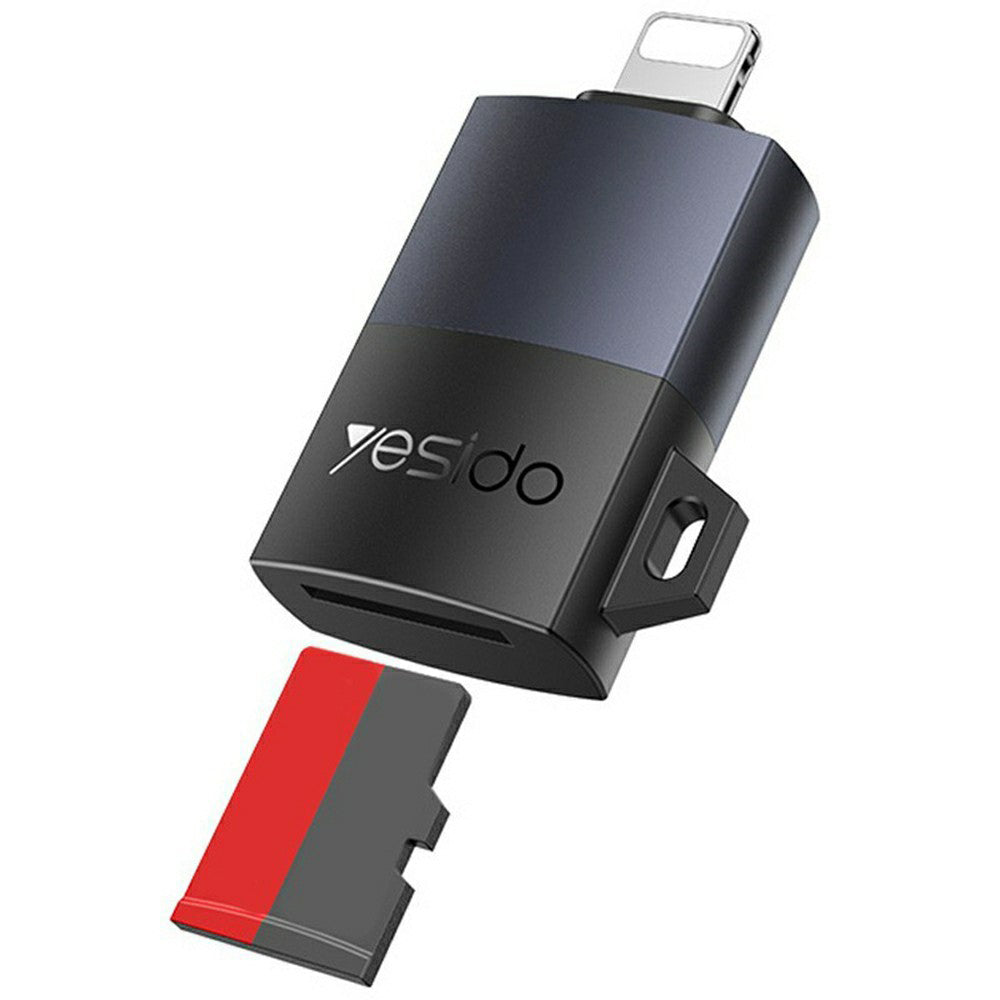 Čtečka karet Lightning Yesido GS38, microSD, šedá, znovu zapečetěná