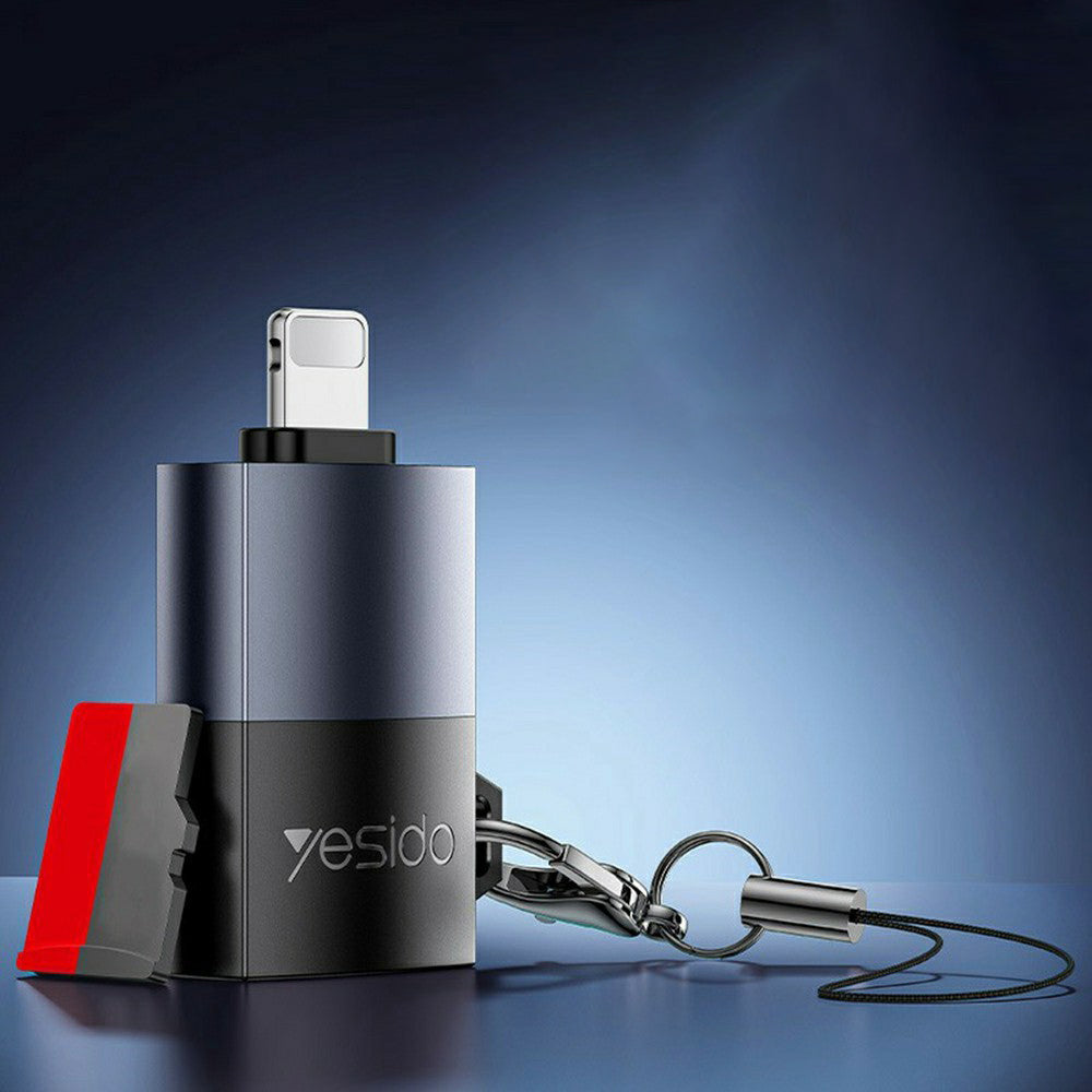 Čtečka karet Lightning Yesido GS38, microSD, šedá