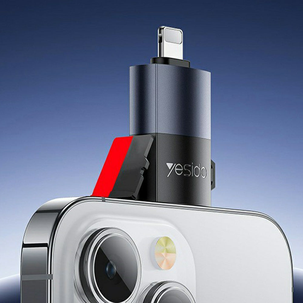 Čtečka karet Lightning Yesido GS38, microSD, šedá