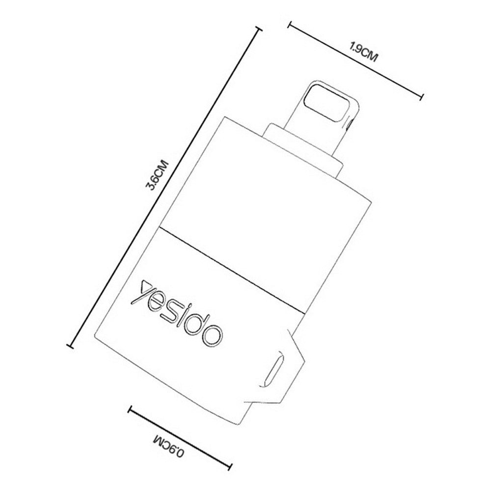 Čtečka karet Lightning Yesido GS38, microSD, šedá
