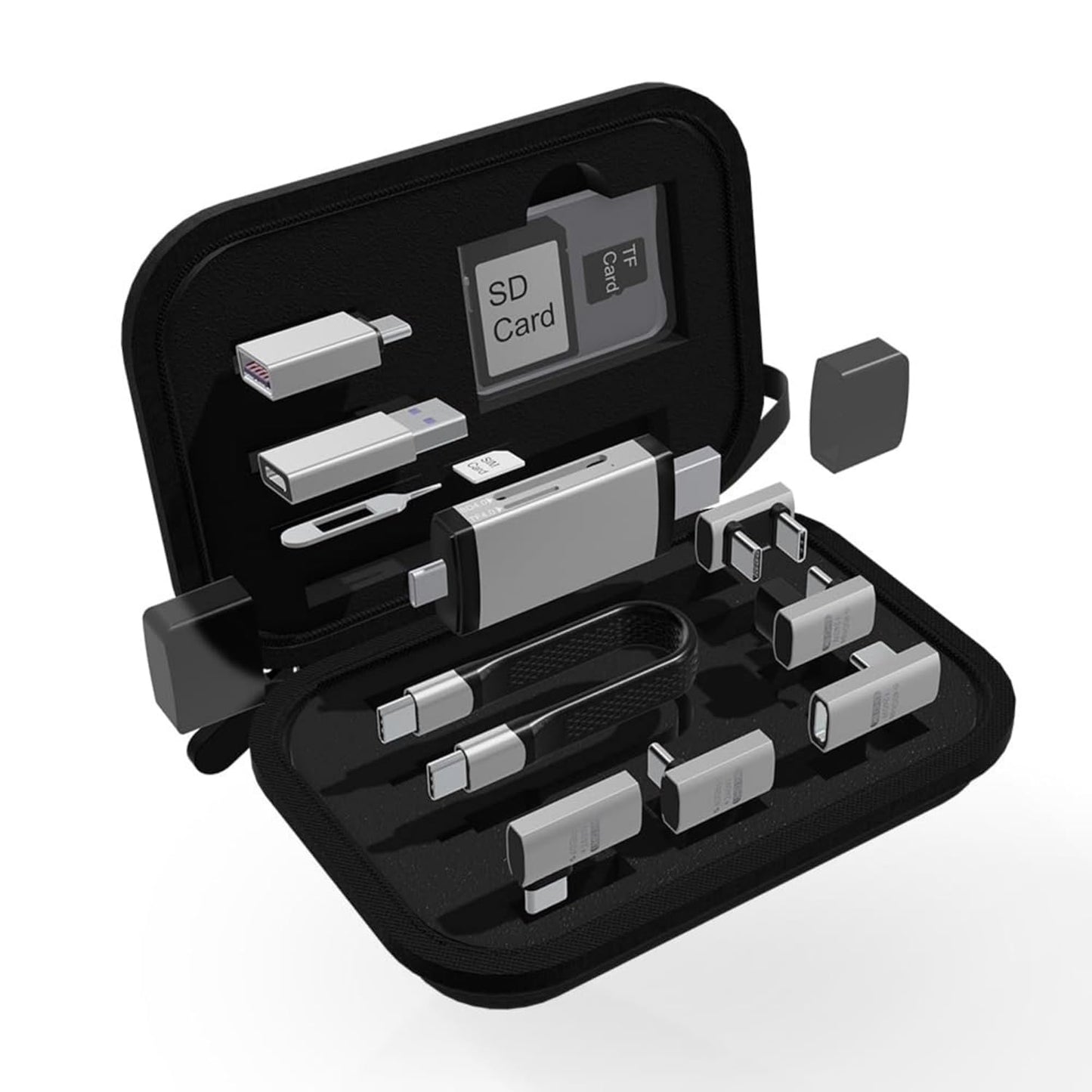 Čtečka karet USB / USB-C OEM OmniLink Pro-003 Travel, 10v1, Šedá