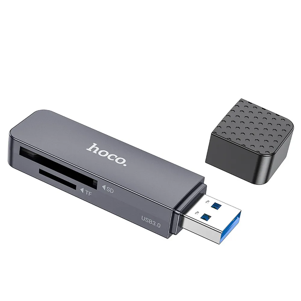Čtečka karet USB 3.0 HOCO HB45, SD - microSD, šedá