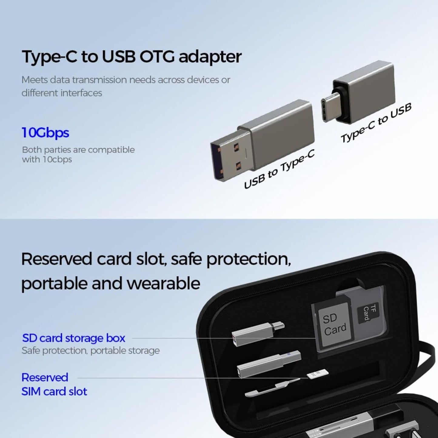 Čtečka karet USB / USB-C OEM OmniLink Pro-003 Travel, 10v1, Šedá