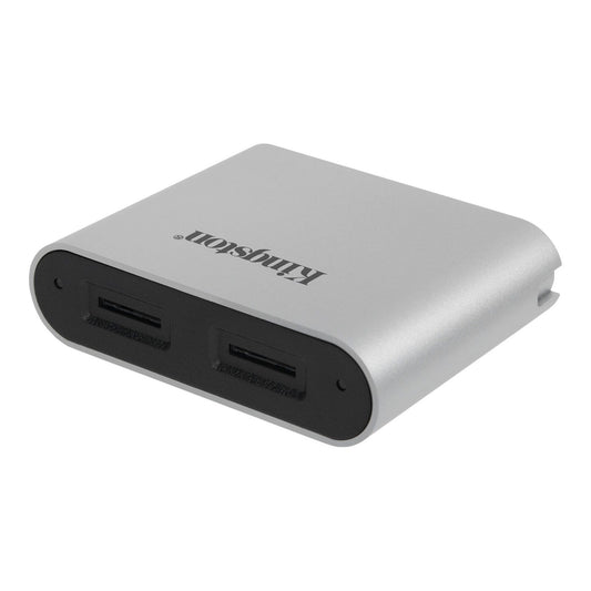 Čtečka karet Kingston Workflow USB 3.2, dvě microSD, šedá WFS-SDC