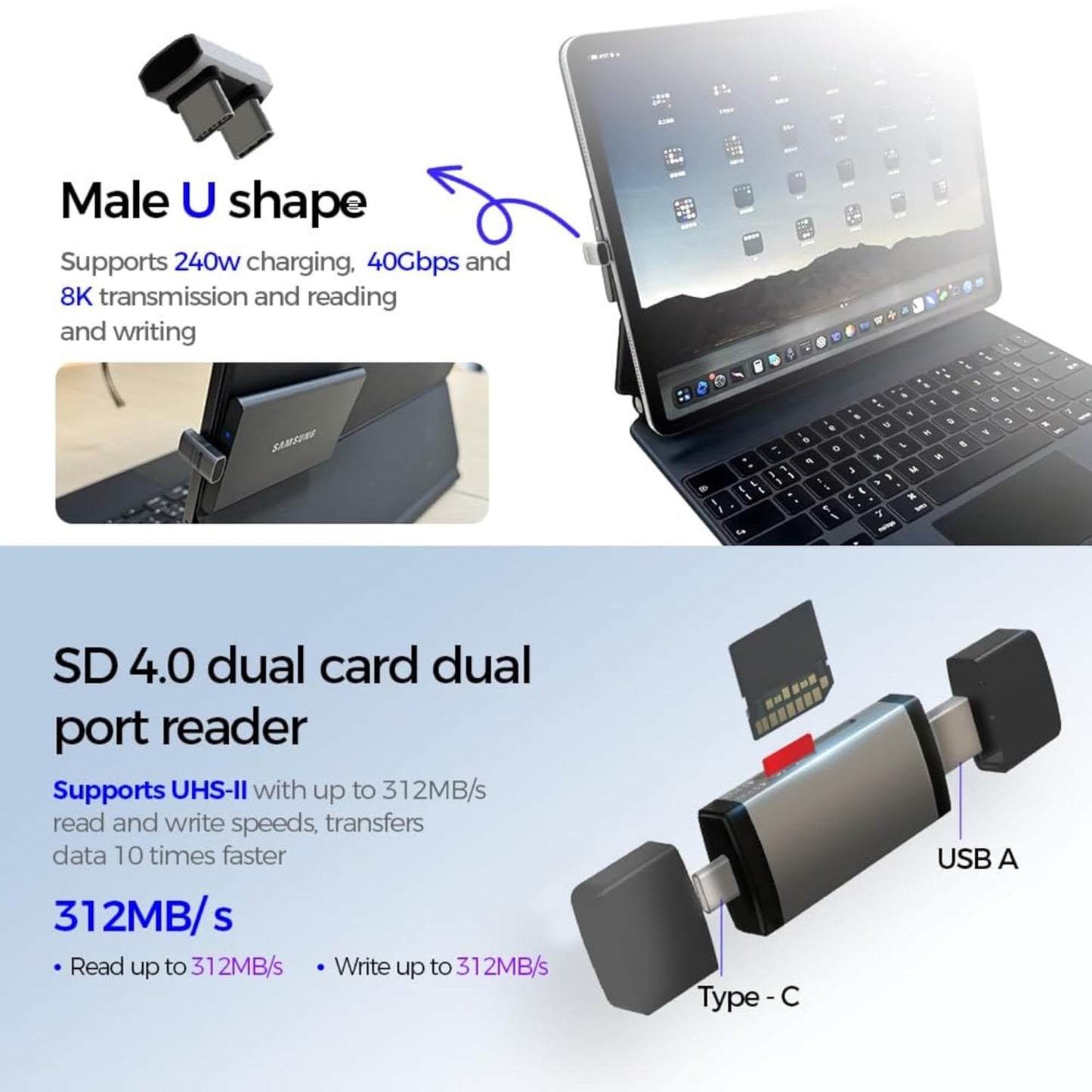 Čtečka karet USB / USB-C OEM OmniLink Pro-003 Travel, 10v1, Šedá