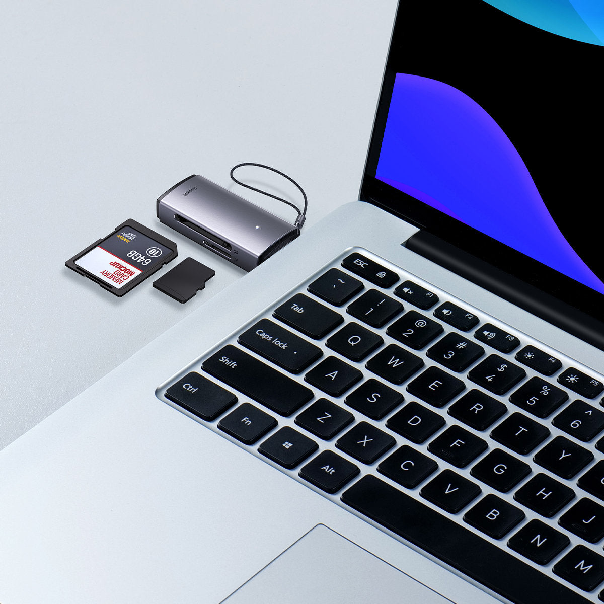 Baseus BS-OH069 USB čtečka karet, SD - microSD, šedá WKQX060013