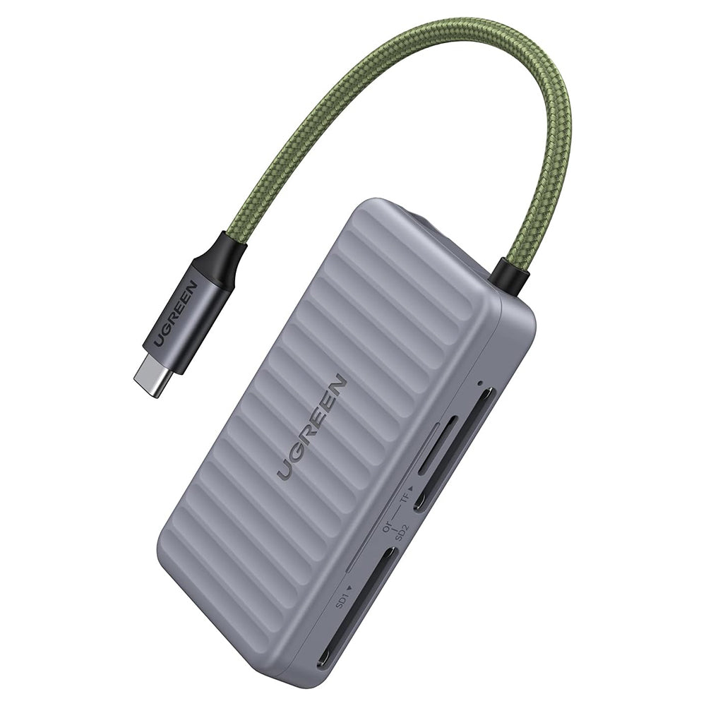 Čtečka karet USB-C s organizérem UGREEN 55886, 2 x SD - microSD, šedá