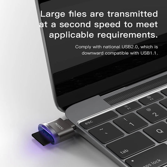 Čtečka karet USB-C Yesido GS19, USB-A (OTG) - microSD, šedá