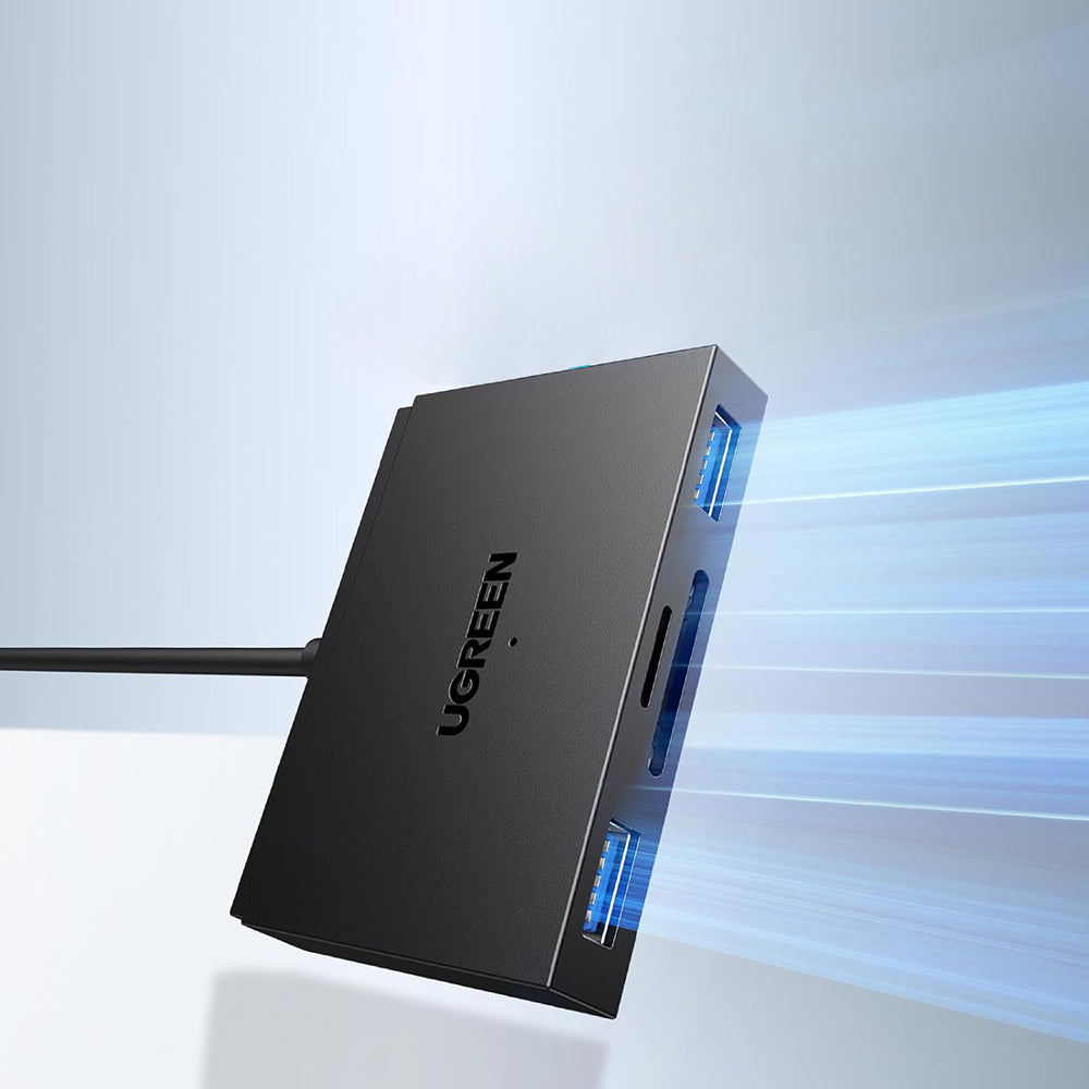 Čtečka karet USB / USB-C UGREEN CM812 (45167), SD - microSD - 2 x USB-A, černá