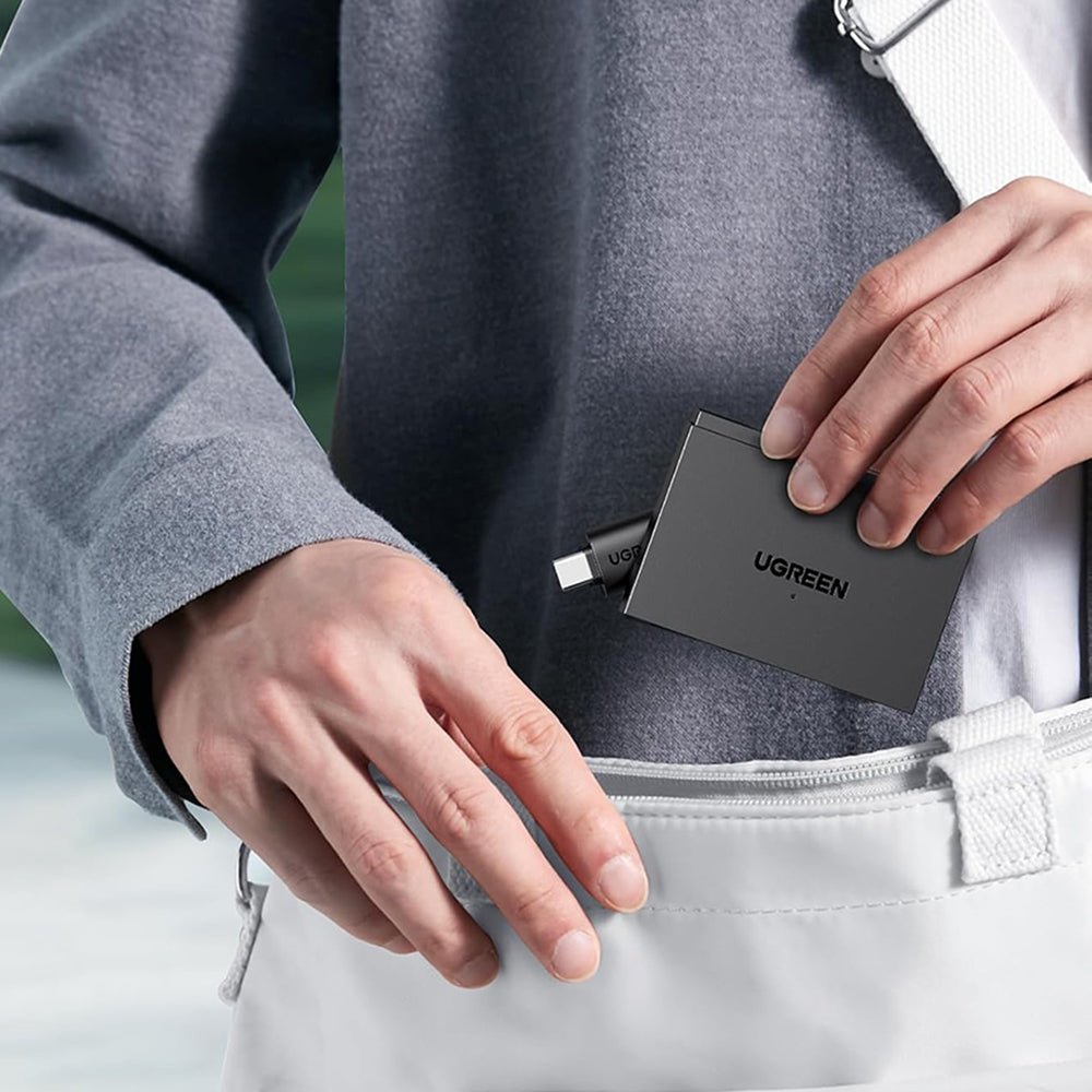 Čtečka karet USB / USB-C UGREEN CM812 (45167), SD - microSD - 2 x USB-A, černá