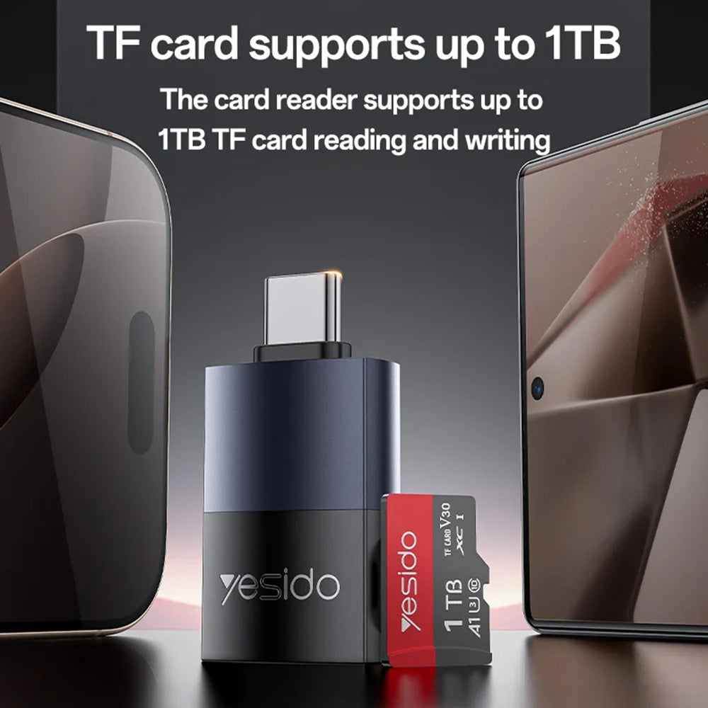 Čtečka karet USB-C Yesido GS37, microSD, černá